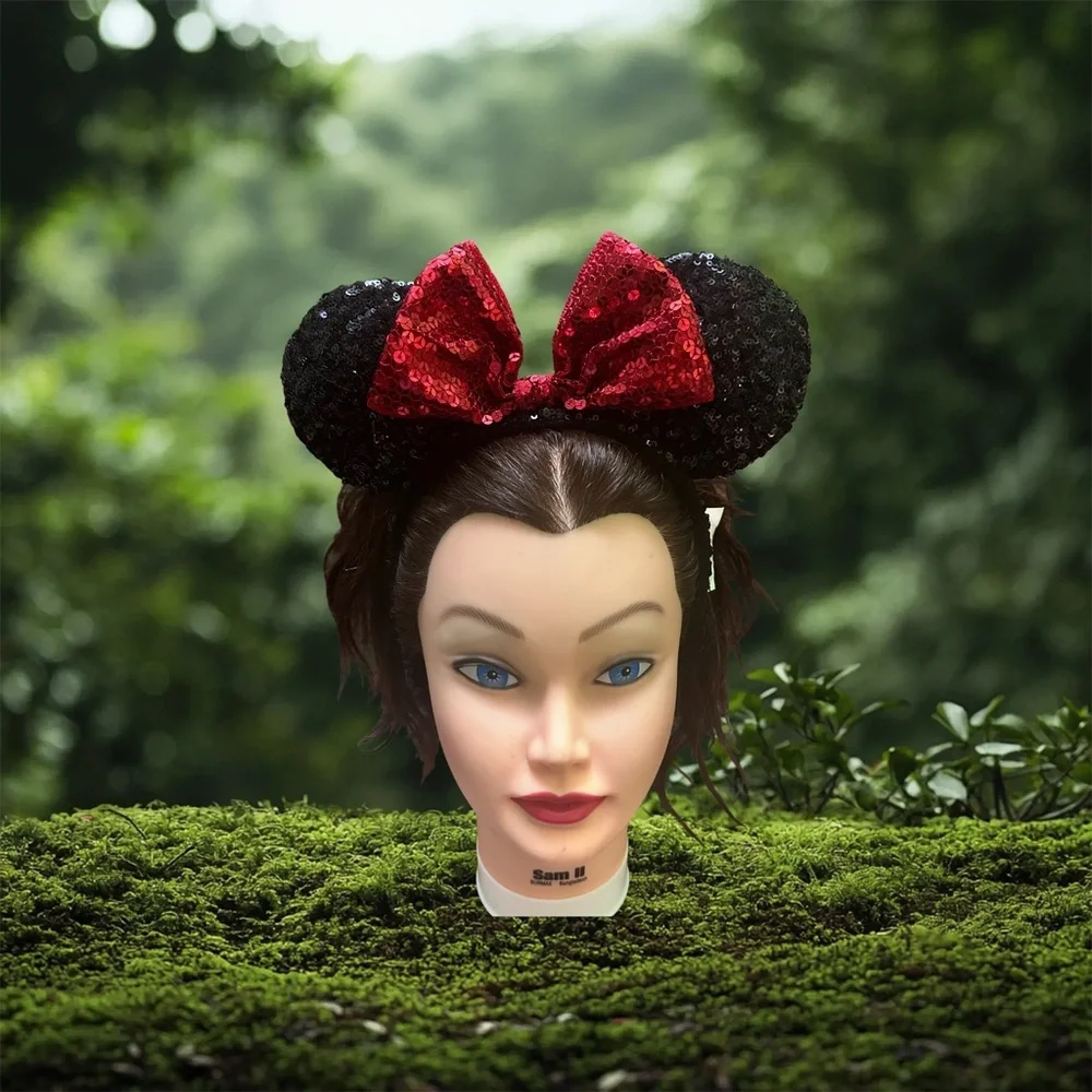 Disney Sequin Red and Black Mouse Ears Headband